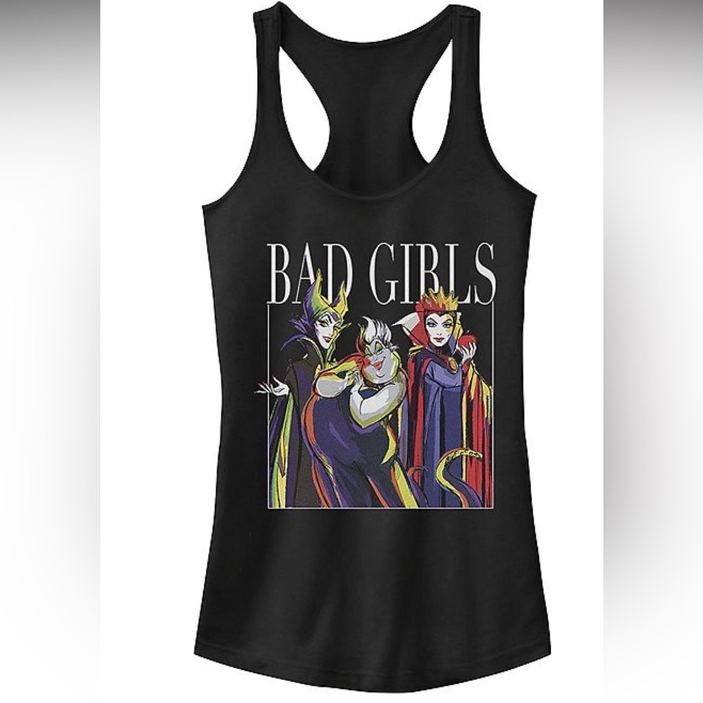 Disney Black and White Villains Logo Graphic Tank Top